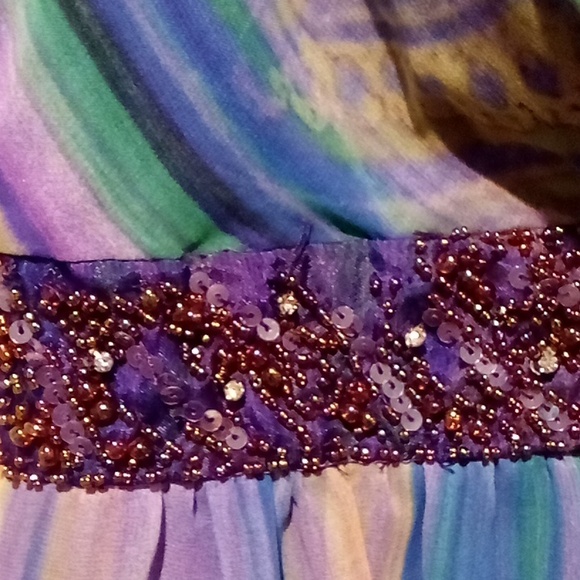 Oleg Cassini Paisley Floral Maxi Dress, ladies size 10 - Picture 4 of 10